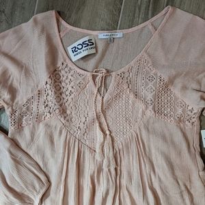 Boho Long Sleeve Pink Dress
